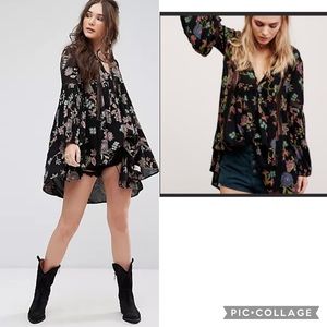 NWT FREE PEOPLE Just Two Of Us Floral Tunic Dress